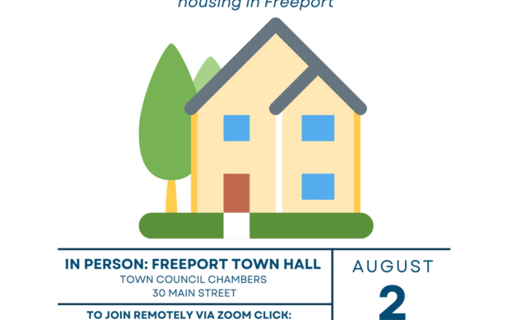 We will be learning about Maine's new LD 2003 law and looking for public input on the future of housing in Freeport.   